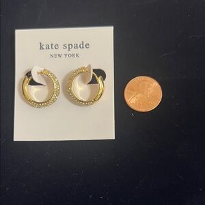 kate spade gold-tone pavé hoop earrings